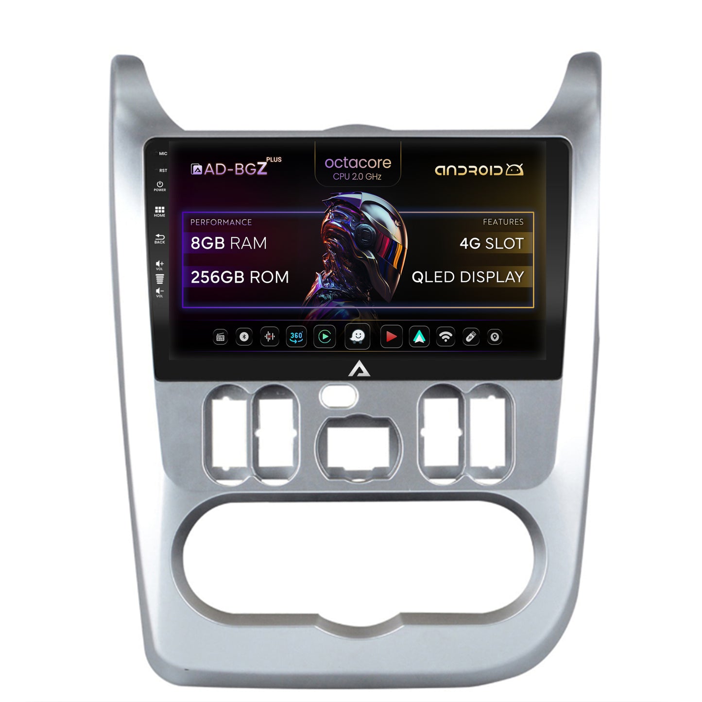 Navigatie Dacia Logan, Duster, Sandero (2009-2013), Android, Z-Octacore / 8GB RAM + 256GB ROM, 9 Inch - AD-BGZ9008+AD-BGRKIT367