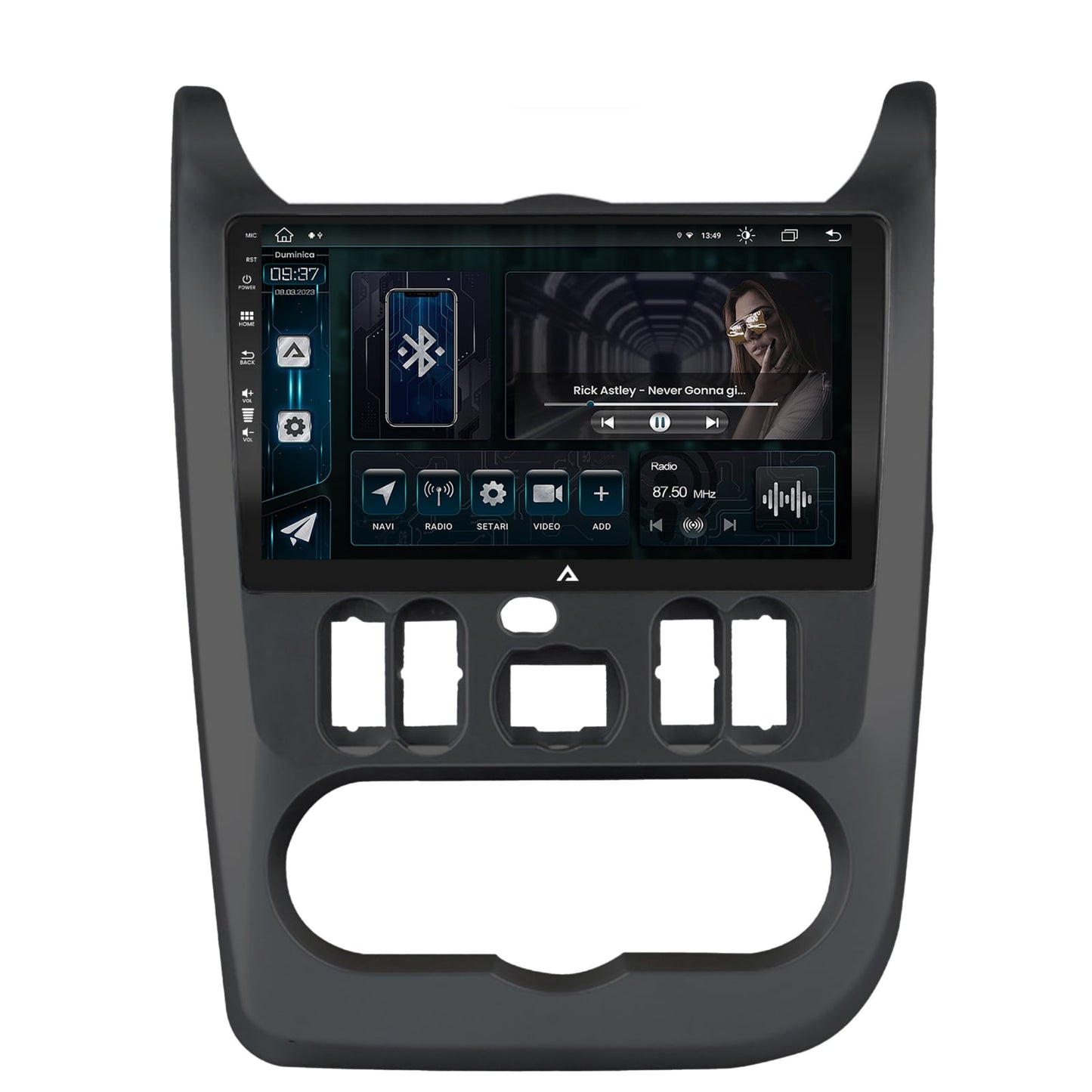 Navigatie Dacia Logan, Duster, Sandero (2009-2013), Android, Z-Octacore / 8GB RAM + 256GB ROM, 9 Inch - AD-BGZ9008+AD-BGRKIT367B