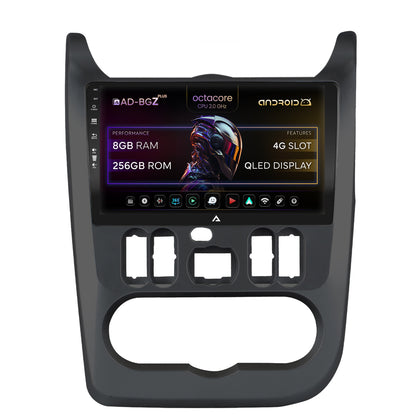 Navigatie Dacia Logan, Duster, Sandero (2009-2013), Android, Z-Octacore / 8GB RAM + 256GB ROM, 9 Inch - AD-BGZ9008+AD-BGRKIT367B