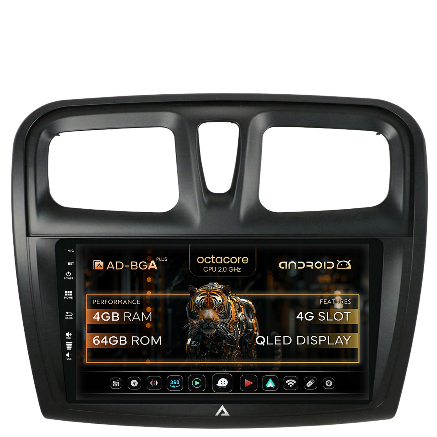 Navigatie Dacia Logan / Sandero, Android, A-Octacore / 4GB RAM + 64GB ROM, 9 Inch - AD-BGA9004+AD-BGRKIT375