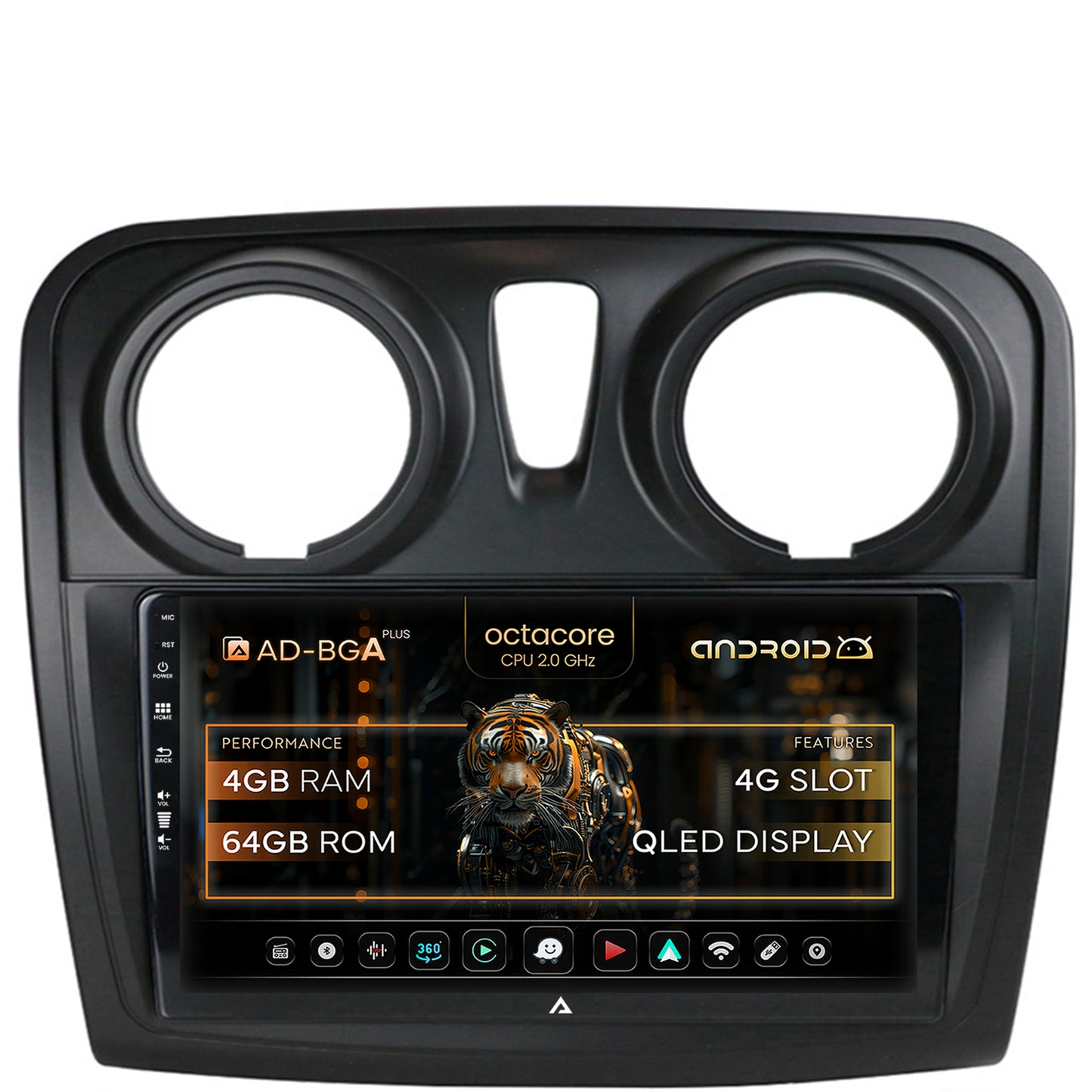 Navigatie Dacia Logan / Sandero, Android, A-Octacore / 4GB RAM + 64GB ROM, 9 Inch - AD-BGA9004+AD-BGRKIT376