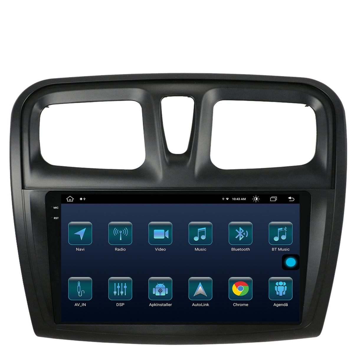 Navigatie Dacia Logan / Sandero, Android, X-Octacore / 8GB RAM + 256GB ROM, 9.5 Inch - AD-BGX9008+AD-BGRKIT375