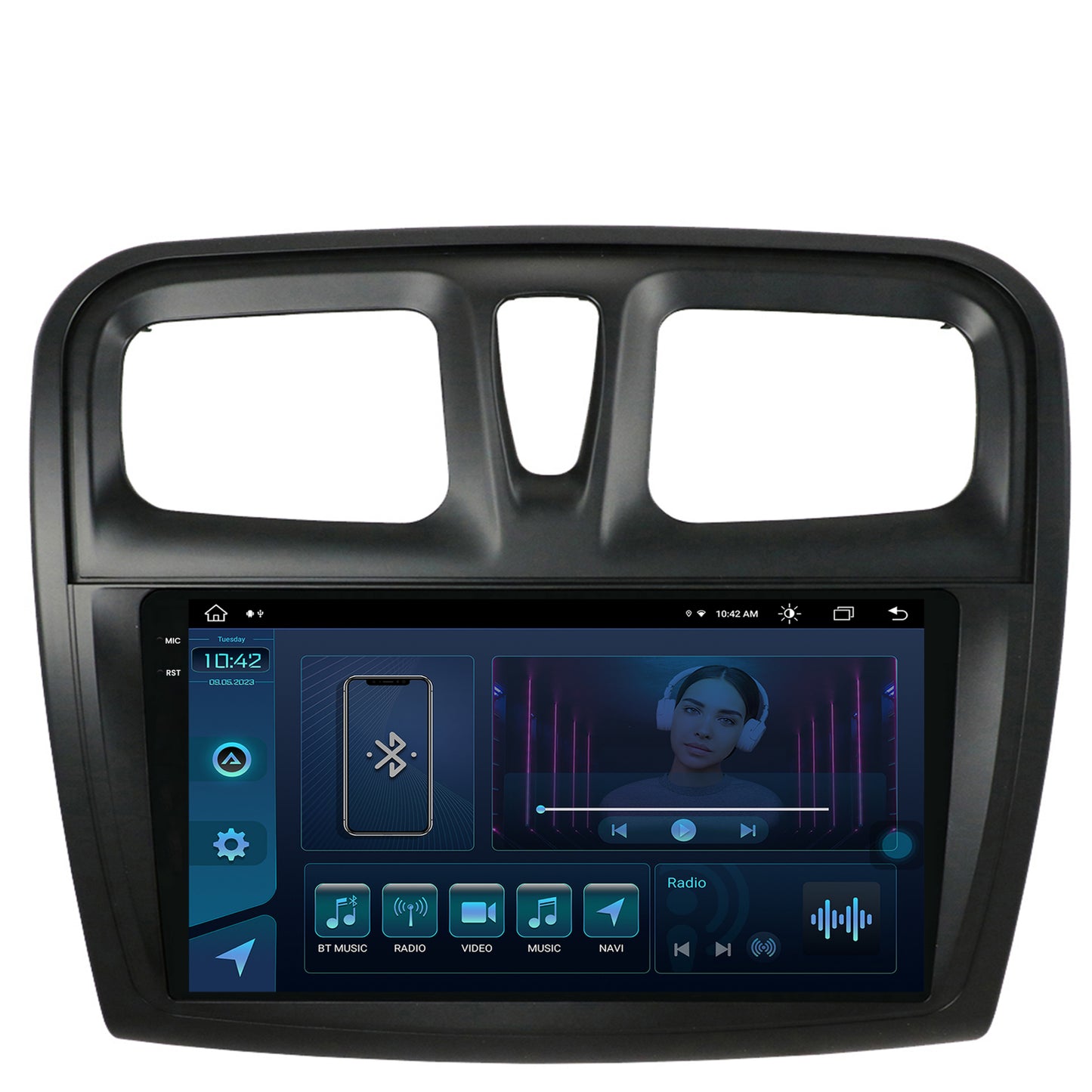 Navigatie Dacia Logan / Sandero, Android, X-Octacore / 8GB RAM + 256GB ROM, 9.5 Inch - AD-BGX9008+AD-BGRKIT375