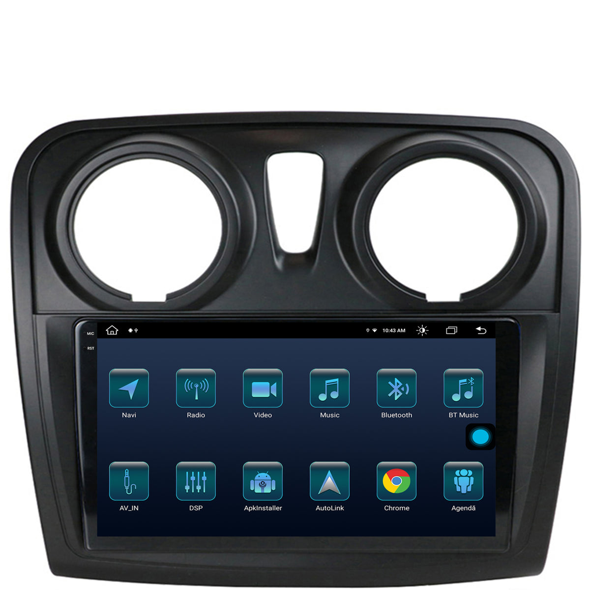 Navigatie Dacia Logan / Sandero, Android, X-Octacore / 8GB RAM + 256GB ROM, 9.5 Inch - AD-BGX9008+AD-BGRKIT376