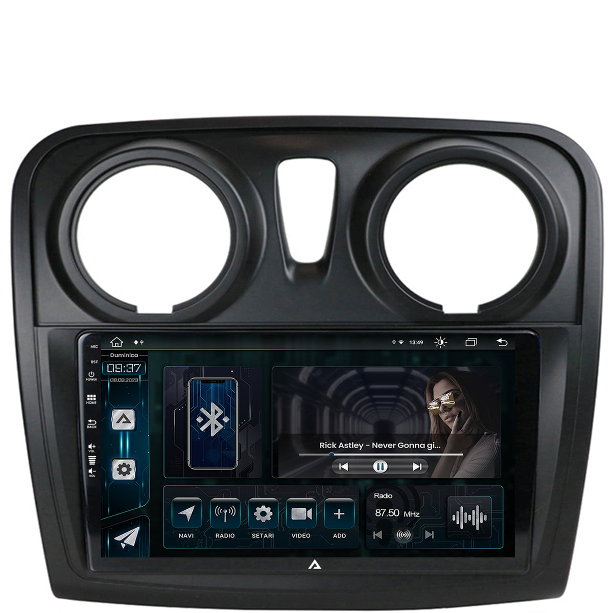 Navigatie Dacia Logan / Sandero, Android, Z-Octacore / 8GB RAM + 256GB ROM, 9 Inch - AD-BGZ9008+AD-BGRKIT376