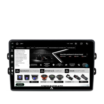 Navigatie Dacia/Renault, Android, Z-octacore / 8GB RAM + 256GB ROM, 9 Inch AD-BGZ9008+AD-BGRKIT383