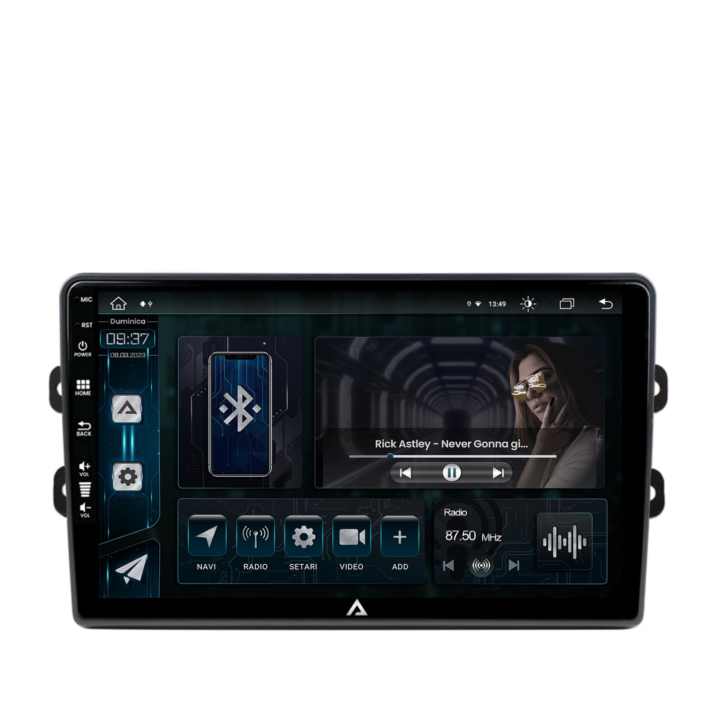 Navigatie Dacia/Renault, Android, Z-octacore / 8GB RAM + 256GB ROM, 9 Inch AD-BGZ9008+AD-BGRKIT383