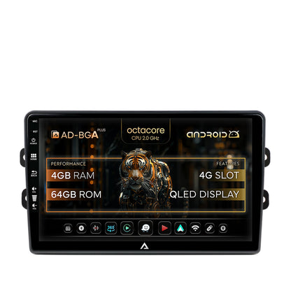 Navigatie Dacia/Renault, Android, A-octacore / 4GB RAM + 64GB ROM, 9 Inch AD-BGA9004+AD-BGRKIT383