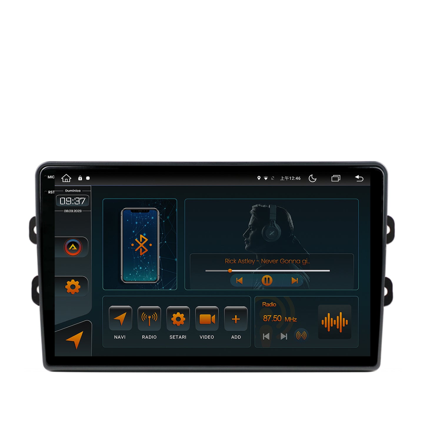 Navigatie Dacia/Renault, Android, V-Octacore / 4GB RAM + 64GB ROM, 9.5 Inch AD-BGV9004+AD-BGRKIT383