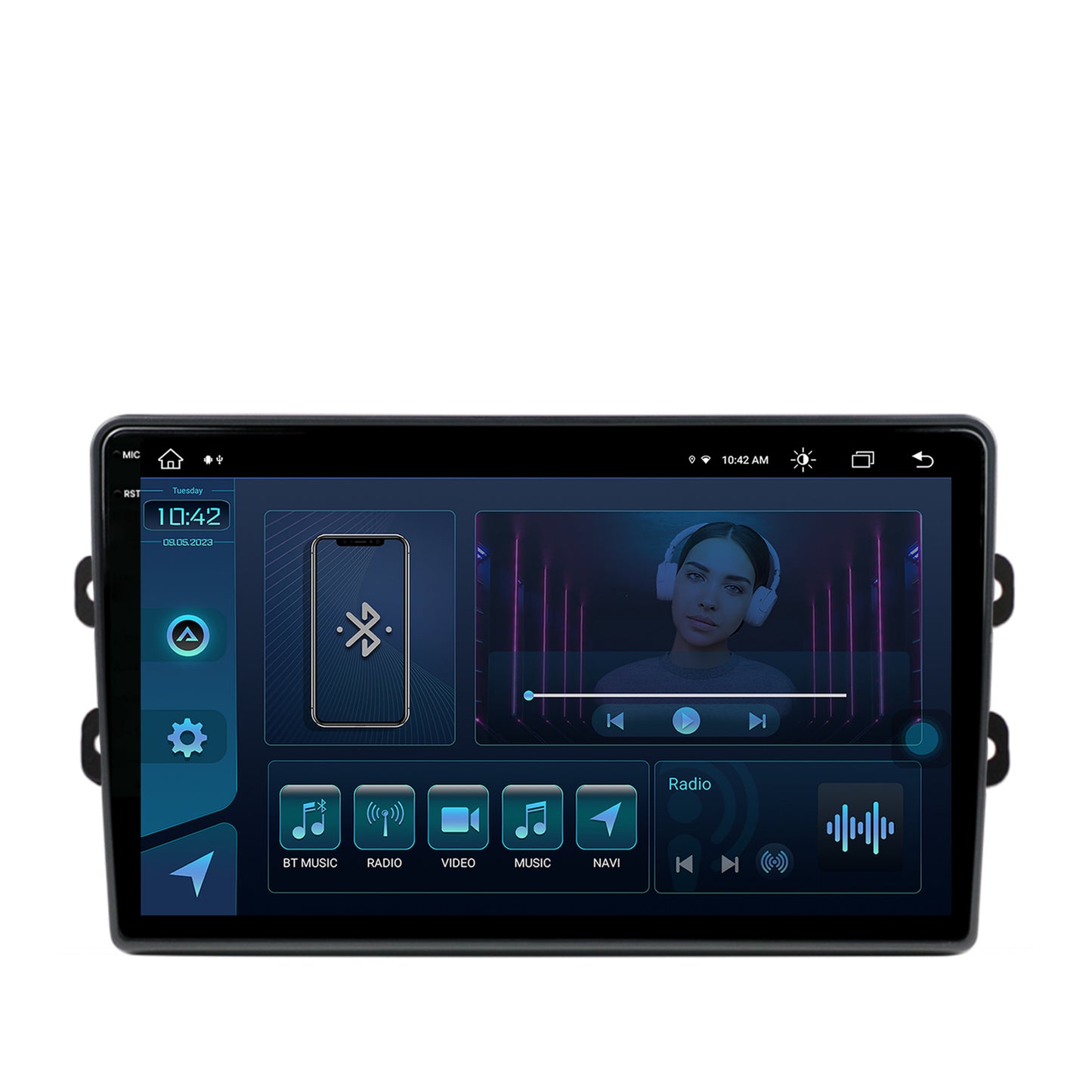 Navigatie Dacia/Renault, Android, X-Octacore / 8GB RAM + 256GB ROM, 9.5 Inch AD-BGX9008+AD-BGRKIT383