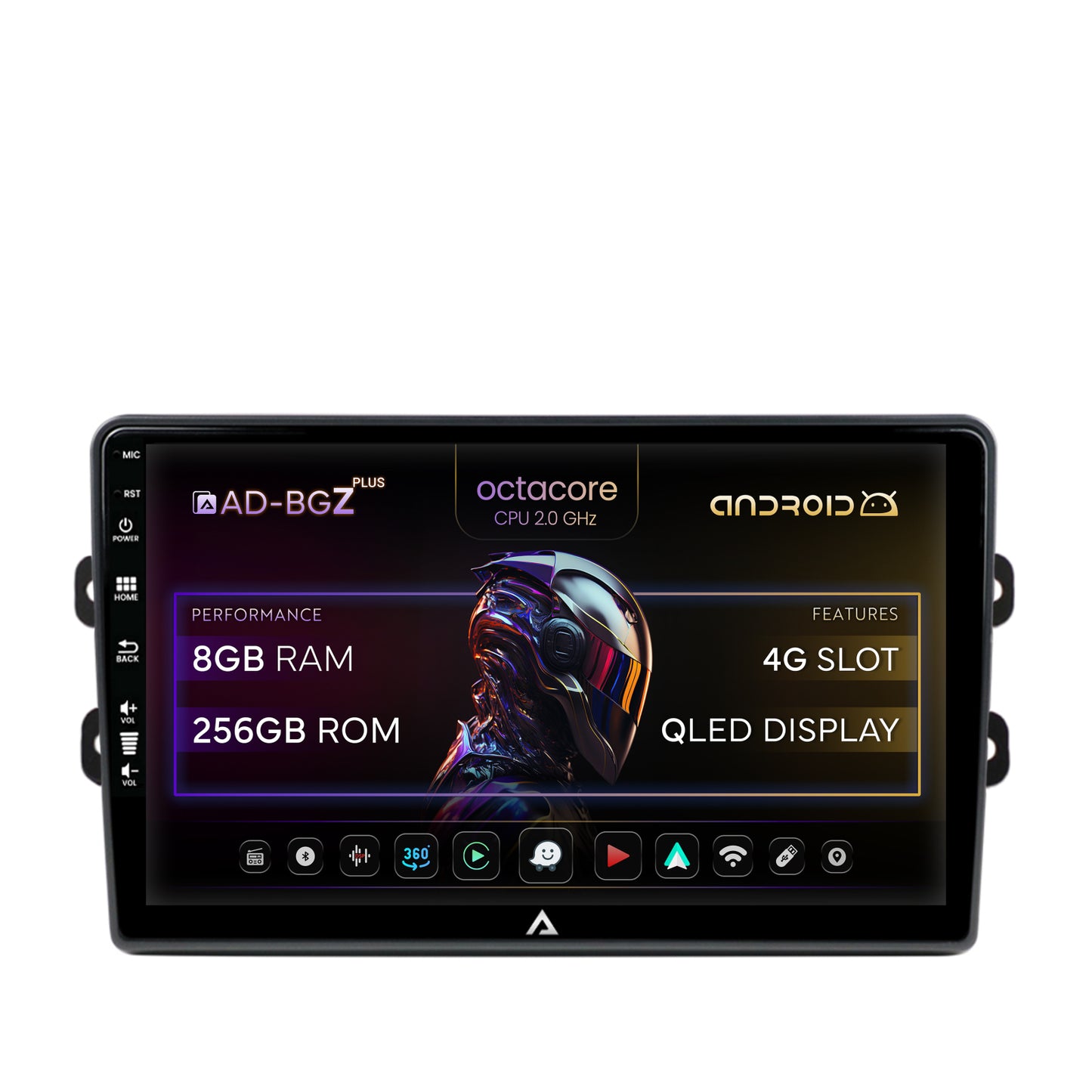 Navigatie Dacia/Renault, Android, Z-octacore / 8GB RAM + 256GB ROM, 9 Inch AD-BGZ9008+AD-BGRKIT383