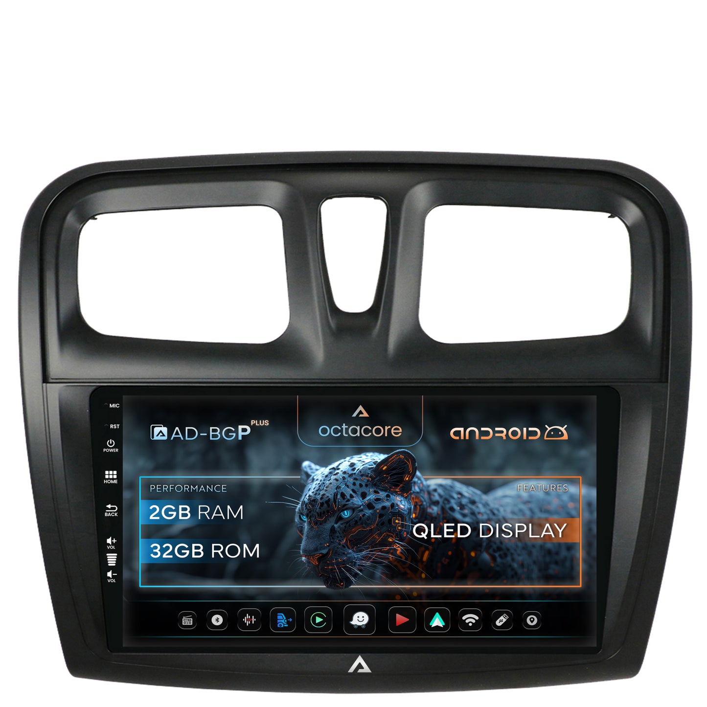 Navigatie Dacia Sandero, Logan, Android, P-Octacore / 2GB RAM + 32GB ROM, 9 Inch - AD-BGP9002+AD-BGRKIT375