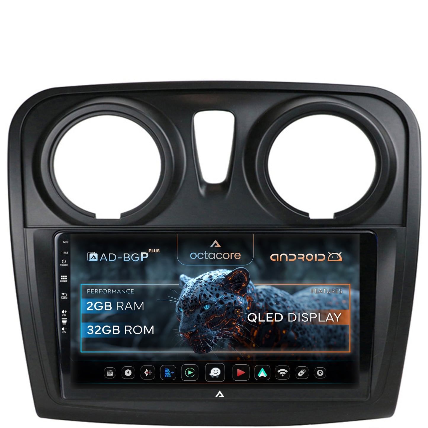 Navigatie Dacia Sandero, Logan, Android, P-Octacore / 2GB RAM + 32GB ROM, 9 Inch - AD-BGP9002+AD-BGRKIT376