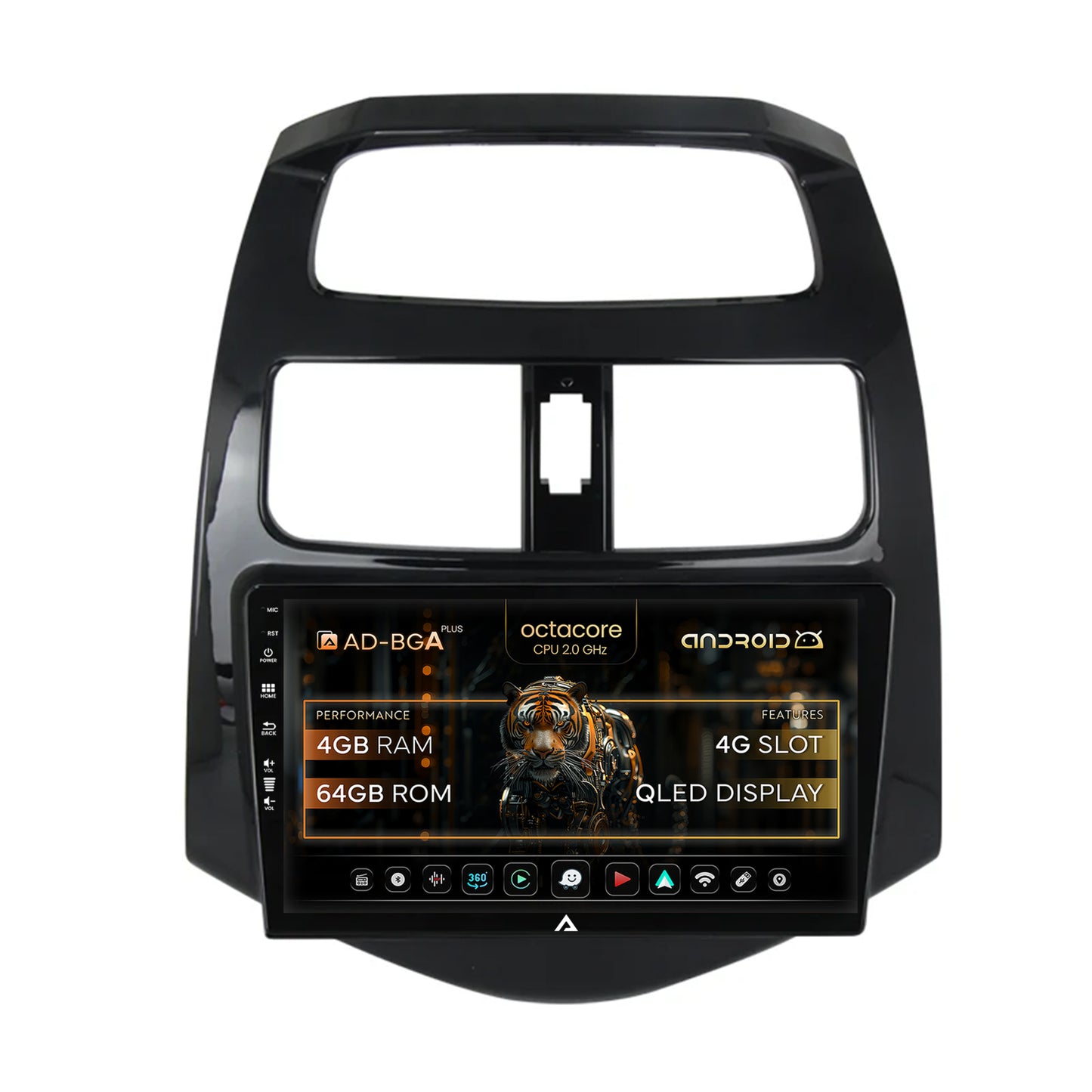 Navigatie Daewoo Matiz / Chevrolet Spark (2010-2014), Android, A-Octacore / 4GB RAM + 64GB ROM, 9 Inch - AD-BGA9004+AD-BGRKIT243