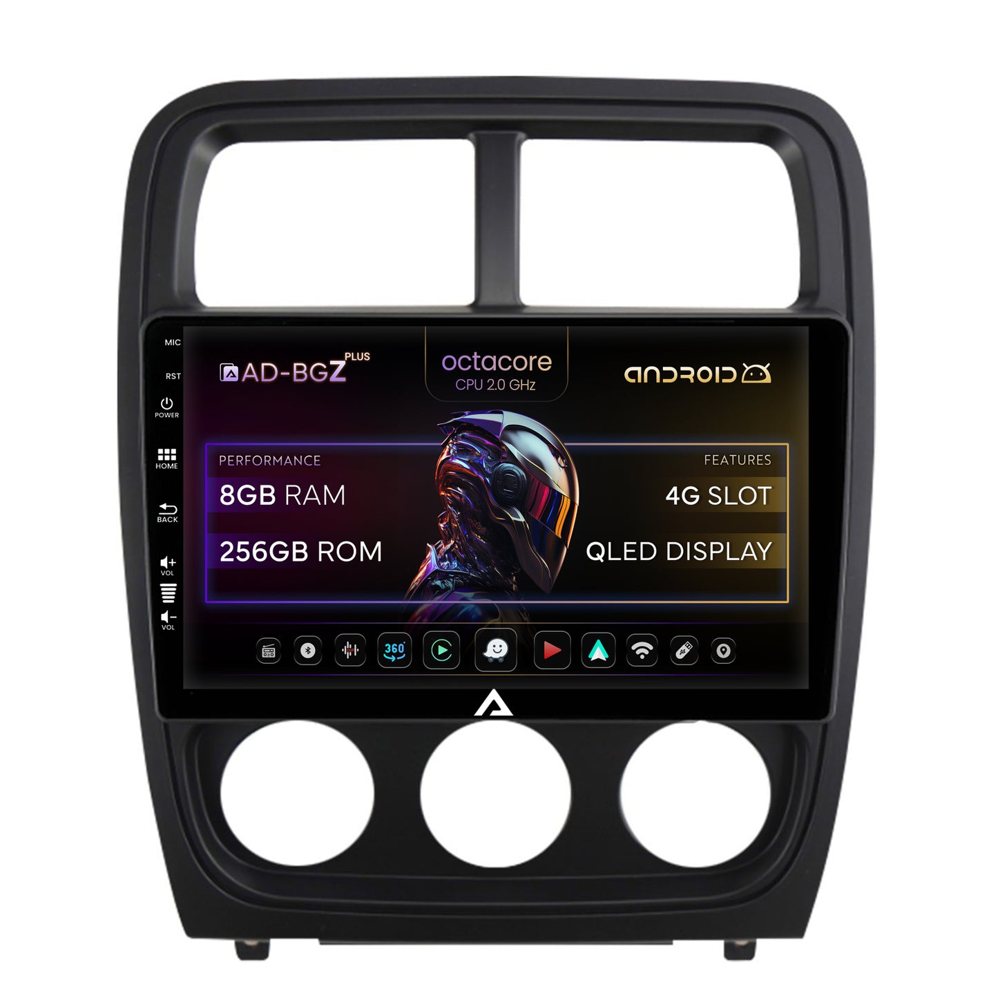 Navigatie Dodge Caliber (2010-2012), Android, Z-Octacore / 8GB RAM + 256GB ROM, 9 Inch - AD-BGZ9008+AD-BGRKIT295V2