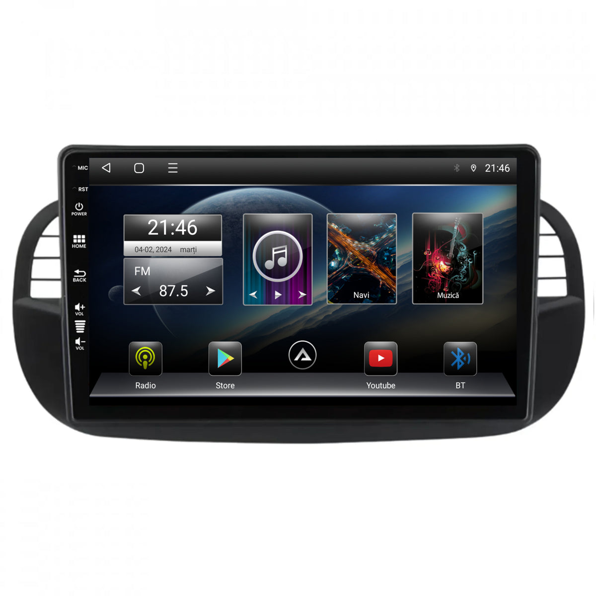 Navigatie Fiat 500 (2007-2014), Android, E-Octacore / 2GB RAM + 32GB ROM, 9 Inch - AD-BGE9002+AD-BGRKIT362V3