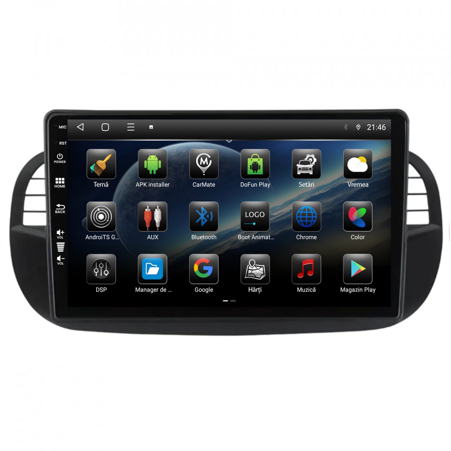 Navigatie Fiat 500 (2007-2014), Android, P-Octacore / 2GB RAM + 32GB ROM, 9 Inch - AD-BGP9002+AD-BGRKIT362V3