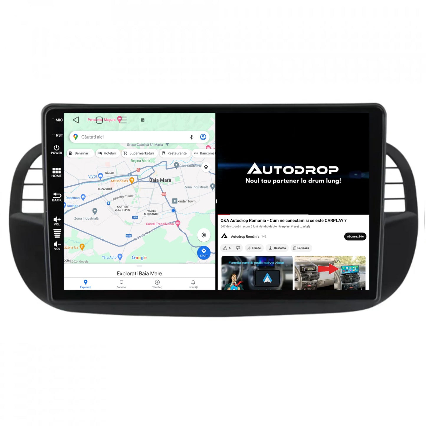 Navigatie Fiat 500 (2007-2014), Android, P-Octacore / 2GB RAM + 32GB ROM, 9 Inch - AD-BGP9002+AD-BGRKIT362V3