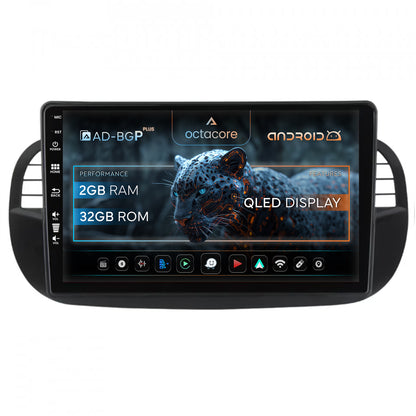 Navigatie Fiat 500 (2007-2014), Android, P-Octacore / 2GB RAM + 32GB ROM, 9 Inch - AD-BGP9002+AD-BGRKIT362V3