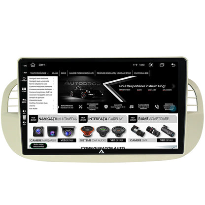 Navigatie Fiat 500 (2007-2014), Android, Z-Octacore / 8GB RAM + 256GB ROM, 9 Inch - AD-BGZ9008+AD-BGRKIT362V2