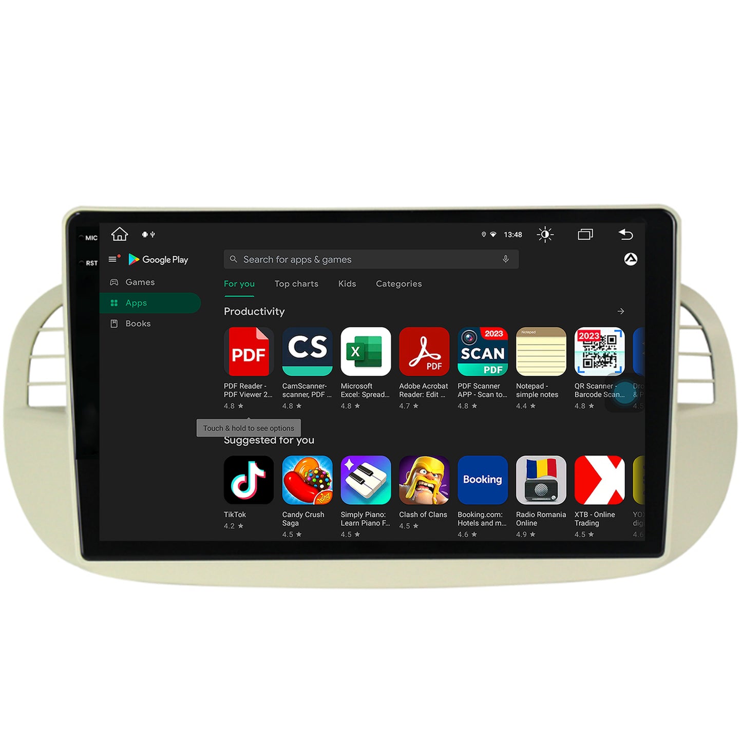Navigatie Fiat 500 (2007-2014), Android, V-Octacore / 4GB RAM + 64GB ROM, 9.5 Inch - AD-BGV9004+AD-BGRKIT362V2