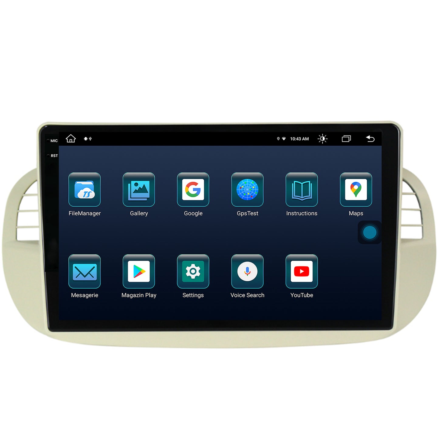 Navigatie Fiat 500 (2007-2014), Android, X-Octacore / 8GB RAM + 256GB ROM, 9.5 Inch - AD-BGX9008+AD-BGRKIT362V2