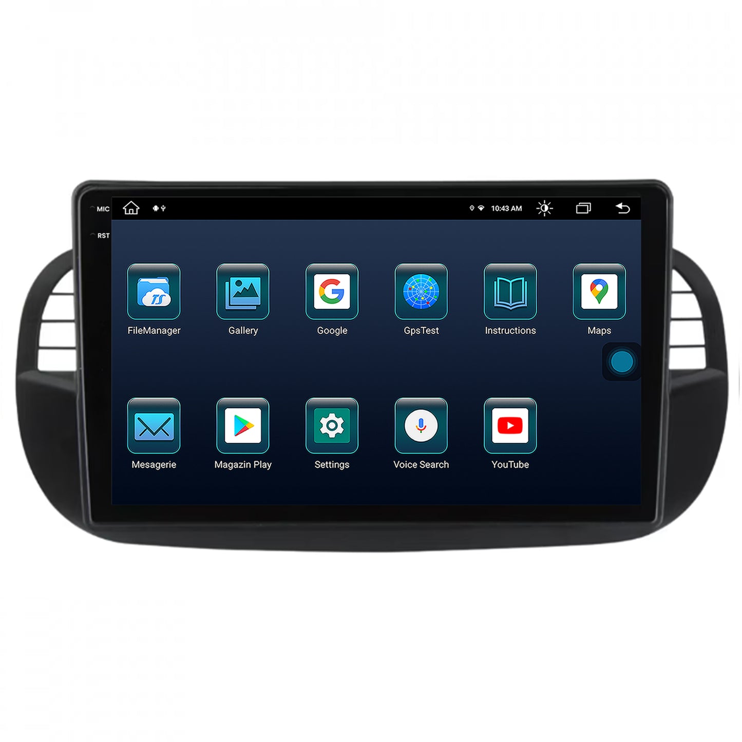 Navigatie Fiat 500 (2007-2014), Android, X-Octacore / 8GB RAM + 256GB ROM, 9.5 Inch - AD-BGX9008+AD-BGRKIT362V3