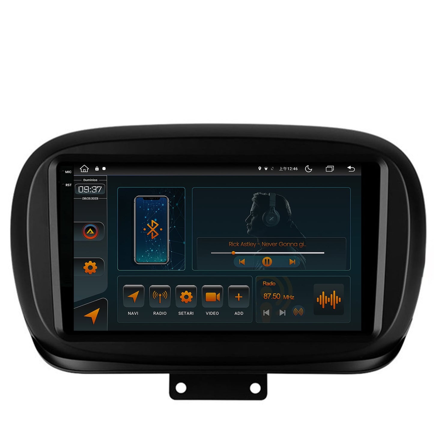 Navigatie Fiat 500X (2014-2020), Android, V-Octacore / 4GB RAM + 64GB ROM, 9.5 Inch - AD-BGV9004+AD-BGRKIT362