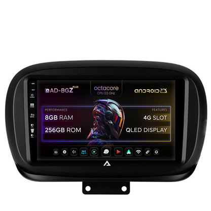 Navigatie Fiat 500X (2014-2020), Android, Z-Octacore / 8GB RAM + 256GB ROM, 9 Inch - AD-BGZ9008+AD-BGRKIT362