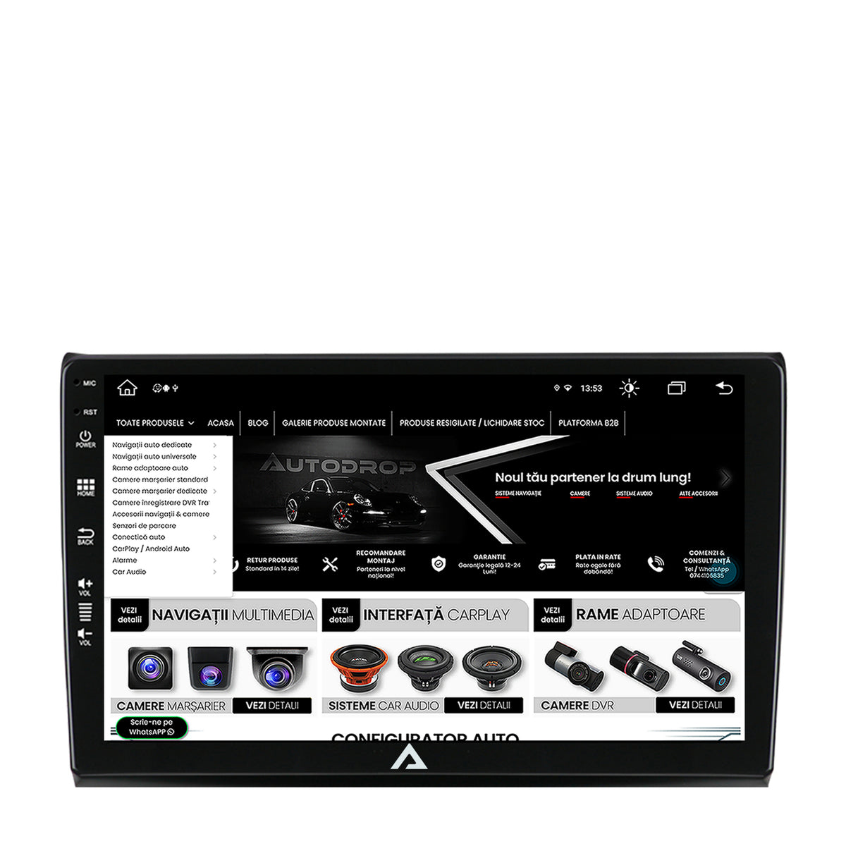 Navigatie Fiat Bravo (2006-2014), Android, Z-Octacore / 8GB RAM + 256GB ROM, 9 Inch - AD-BGZ9008+AD-BGRKIT356