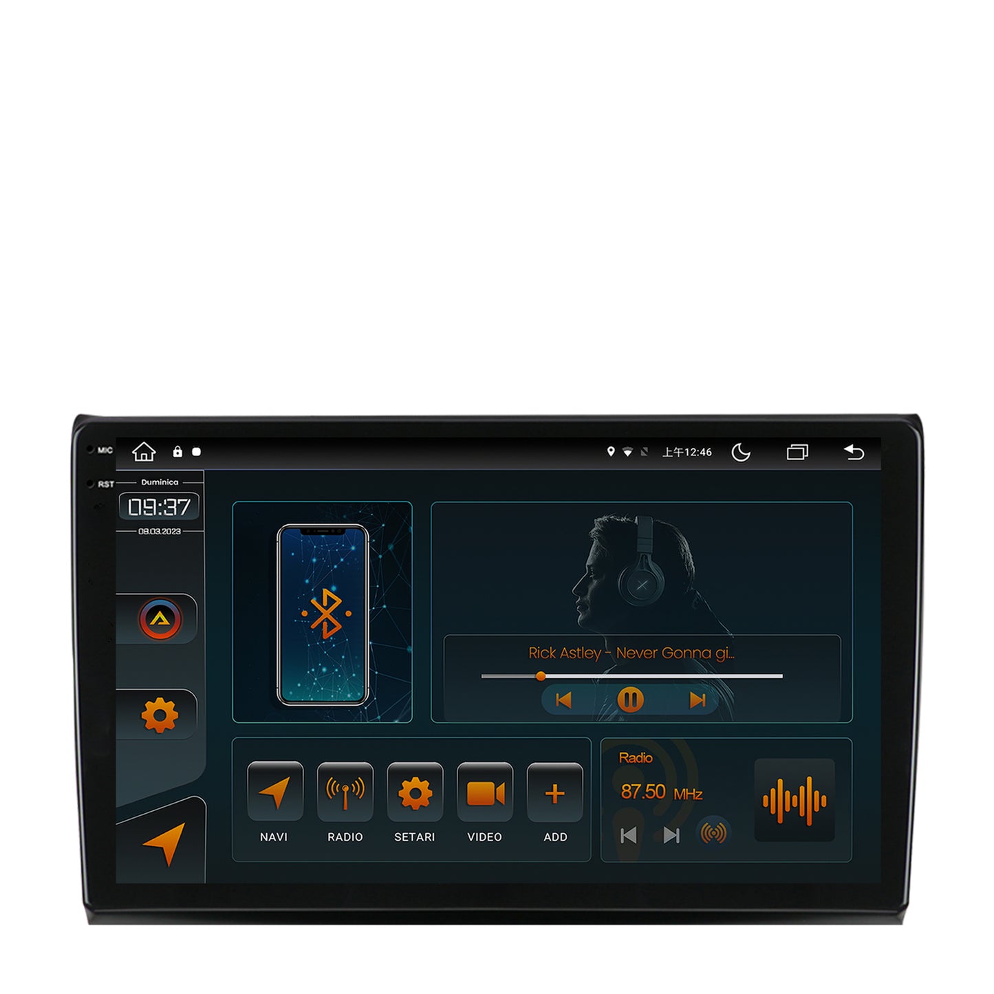 Navigatie Fiat Bravo (2006-2014), Android, V-Octacore / 4GB RAM + 64GB ROM, 9.5 Inch - AD-BGV9004+AD-BGRKIT356