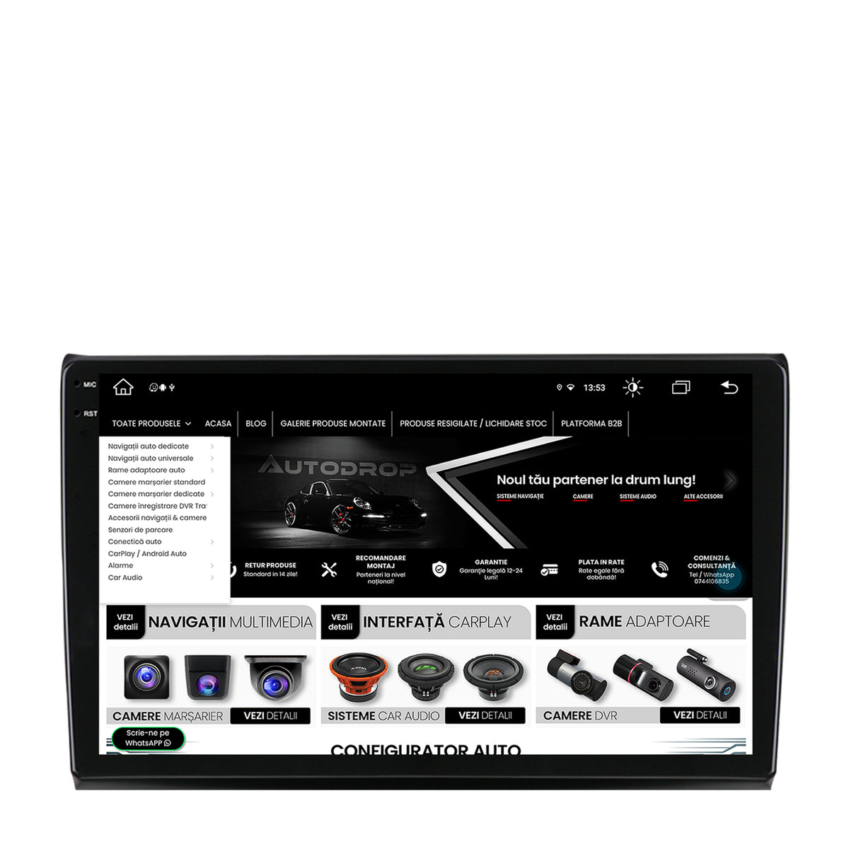 Navigatie Fiat Bravo (2006-2014), Android, X-Octacore / 8GB RAM + 256GB ROM, 9.5 Inch - AD-BGX9008+AD-BGRKIT356