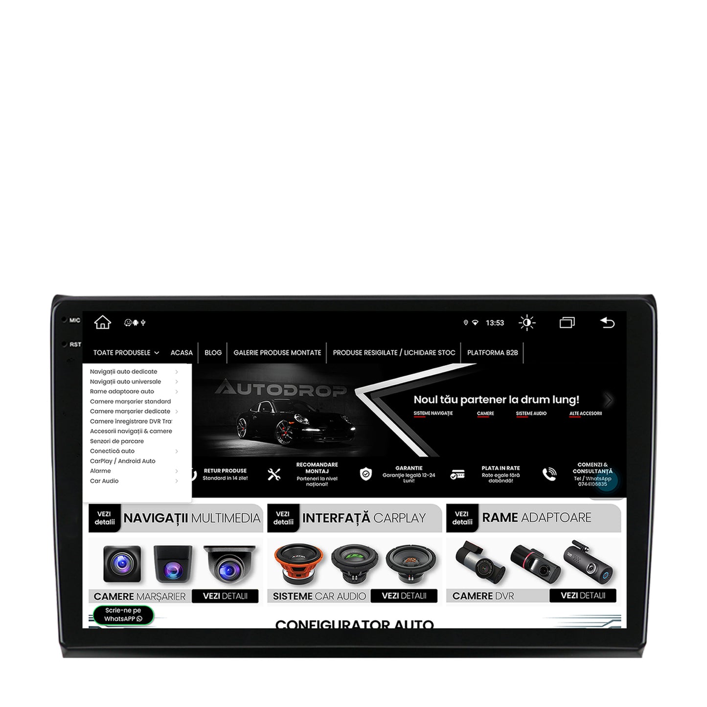 Navigatie Fiat Bravo (2006-2014), Android, X-Octacore / 8GB RAM + 256GB ROM, 9.5 Inch - AD-BGX9008+AD-BGRKIT356