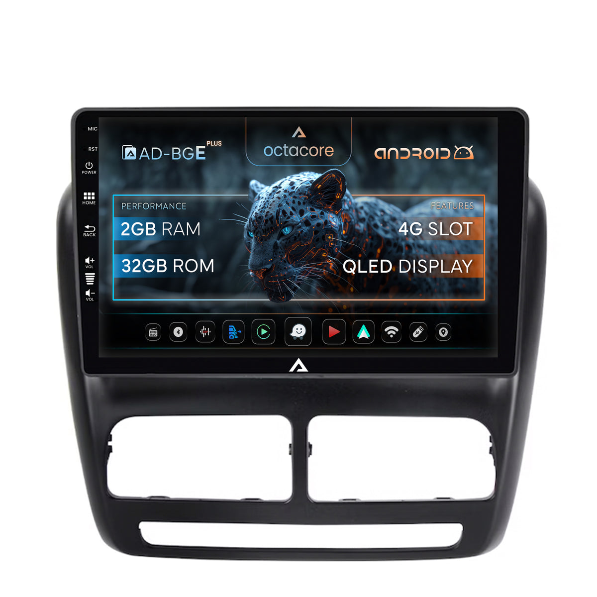Navigatie Fiat Doblo (2010-2015), Android, E-Octacore / 2GB RAM + 32GB ROM, 10.1 Inch - AD-BGE10002+AD-BGRKIT358