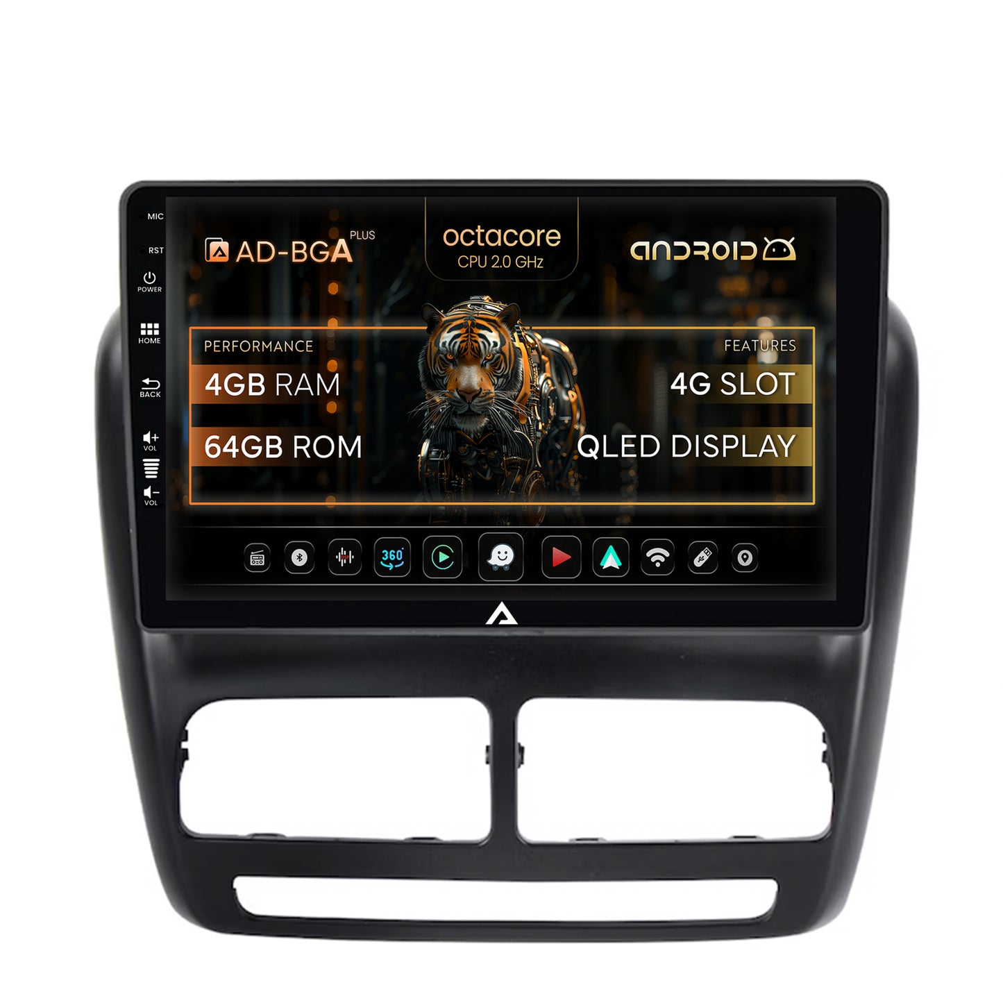 Navigatie Fiat Doblo (2010-2015), Android, A-Octacore / 4GB RAM + 64GB ROM, 10.1 Inch - AD-BGA10004+AD-BGRKIT358