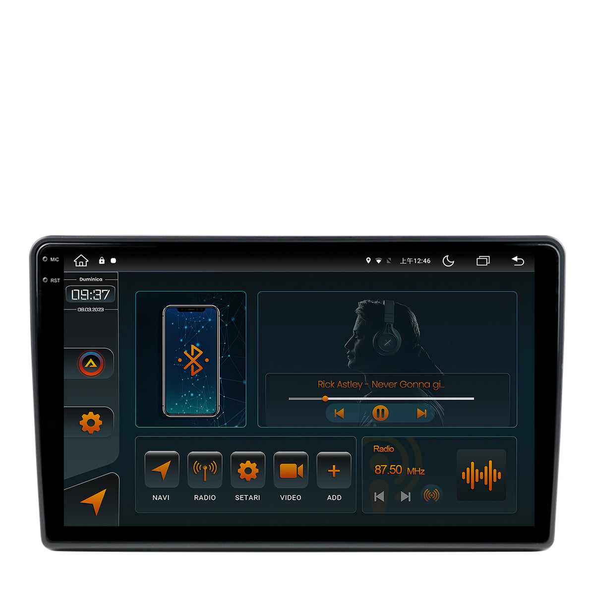 Navigatie Fiat Ducato, Citroen Jumper, Peugeot Boxer, Android, V-Octacore / 4GB RAM + 64GB ROM, 9.5 Inch - AD-BGV9004+AD-BGRKIT355