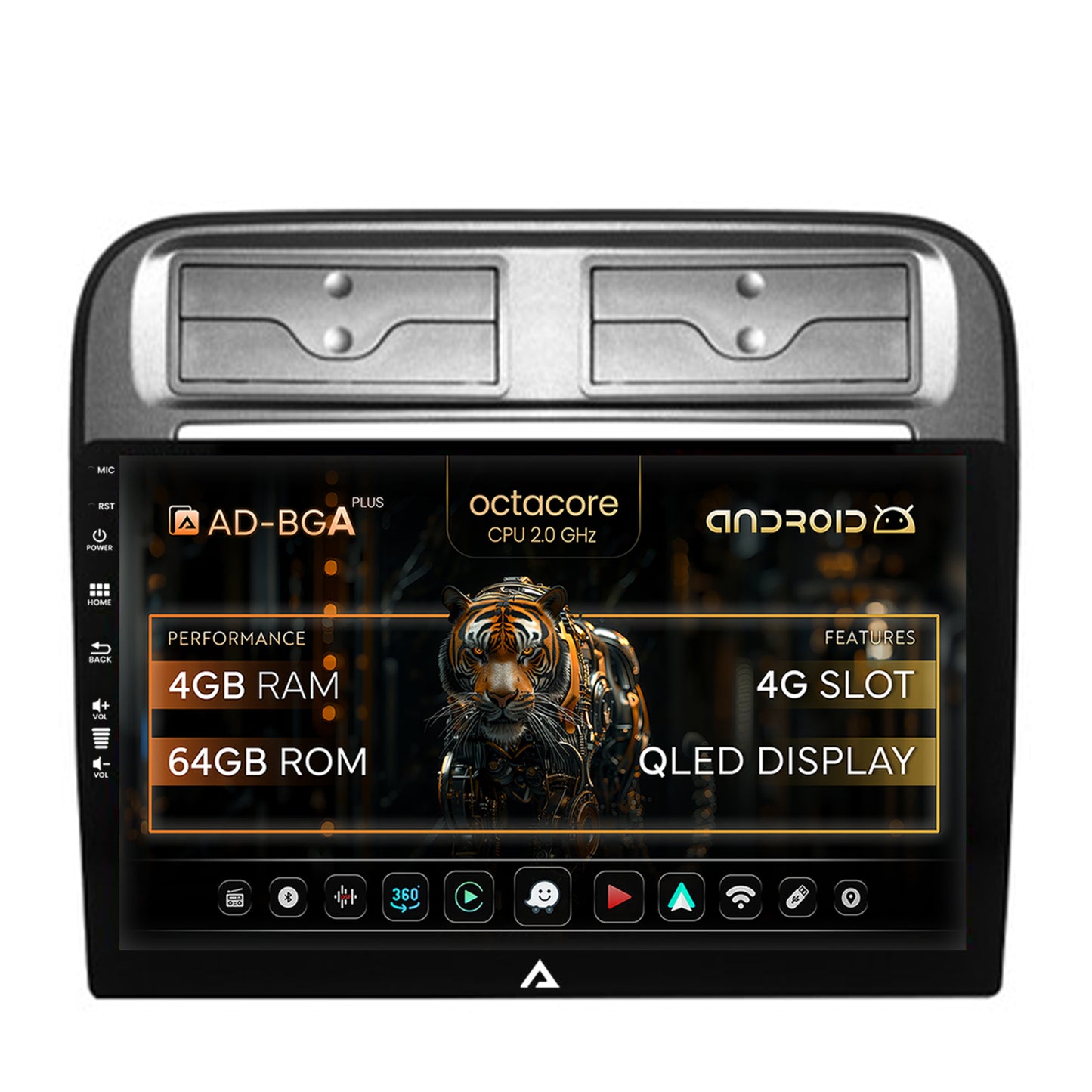 Navigatie Fiat Punto / Linea (2007-2014), Android, A-Octacore / 4GB RAM + 64GB ROM, 9 Inch - AD-BGA9004+AD-BGRKIT157