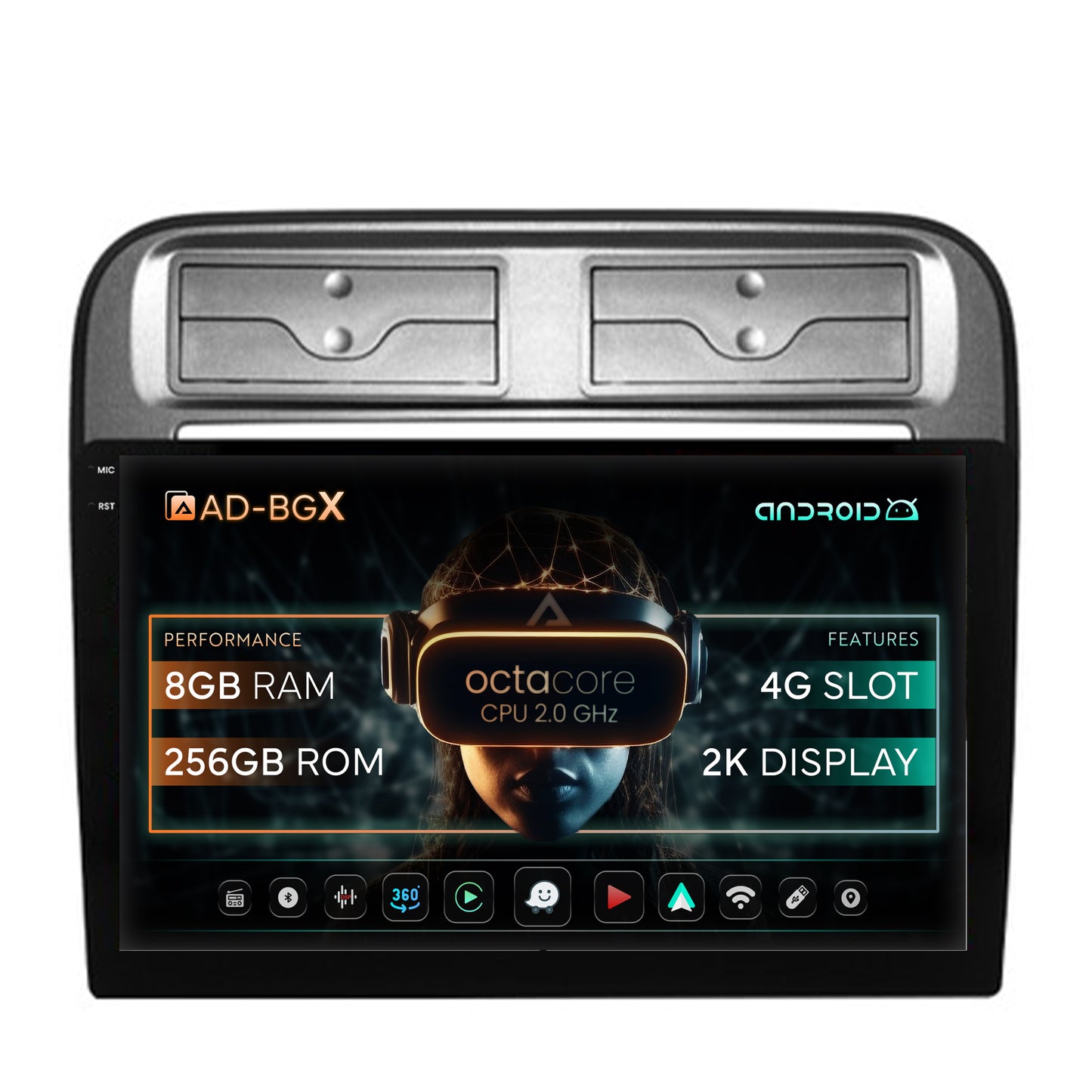 Navigatie Fiat Punto / Linea (2007-2014), Android, X-Octacore / 8GB RAM + 256GB ROM, 9.5 Inch - AD-BGX9008+AD-BGRKIT157