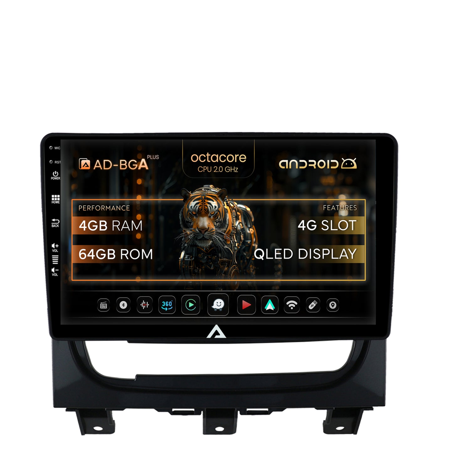 Navigatie Fiat Strada / Idea (2011-2016), Android, A-Octacore / 4GB RAM + 64GB ROM, 9 Inch - AD-BGA9004+AD-BGRKIT350