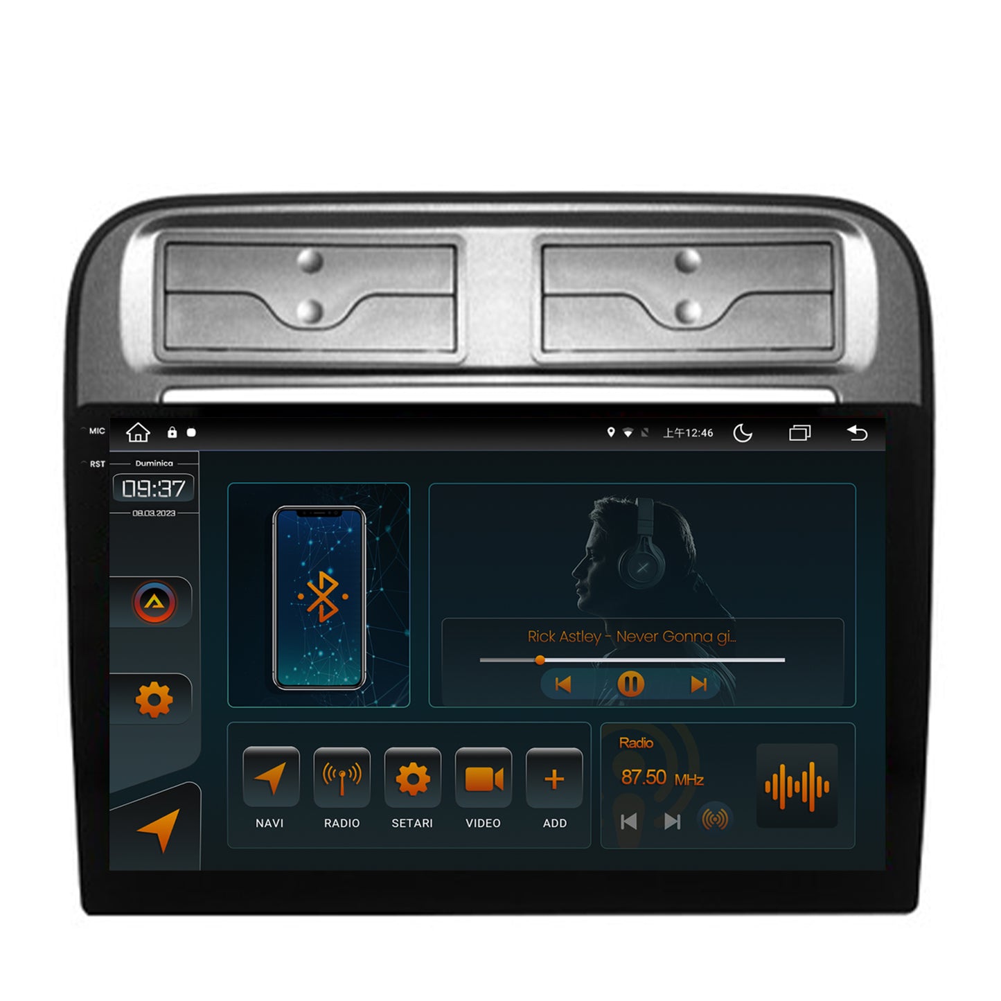 Navigatie Fiat Punto / Linea (2007-2014), Android, V-Octacore / 4GB RAM + 64GB ROM, 9.5 Inch - AD-BGV9004+AD-BGRKIT157