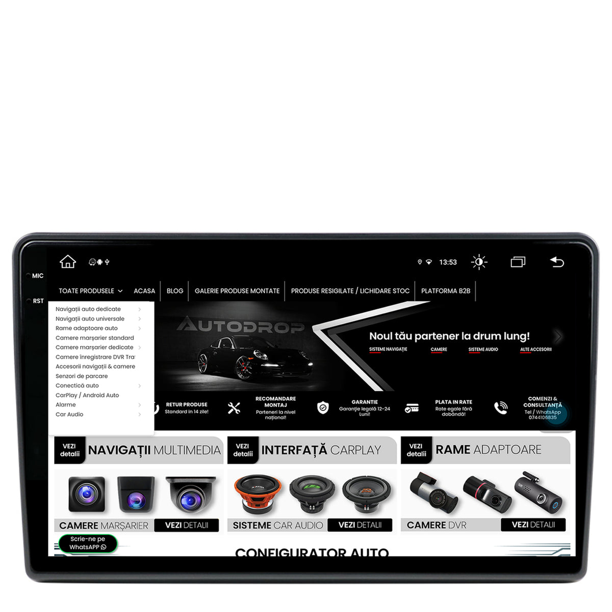 Navigatie Ford (2005-2013), Android, V-Octacore / 4GB RAM + 64GB ROM, 9.5 Inch - AD-BGV9004+AD-BGRKIT137