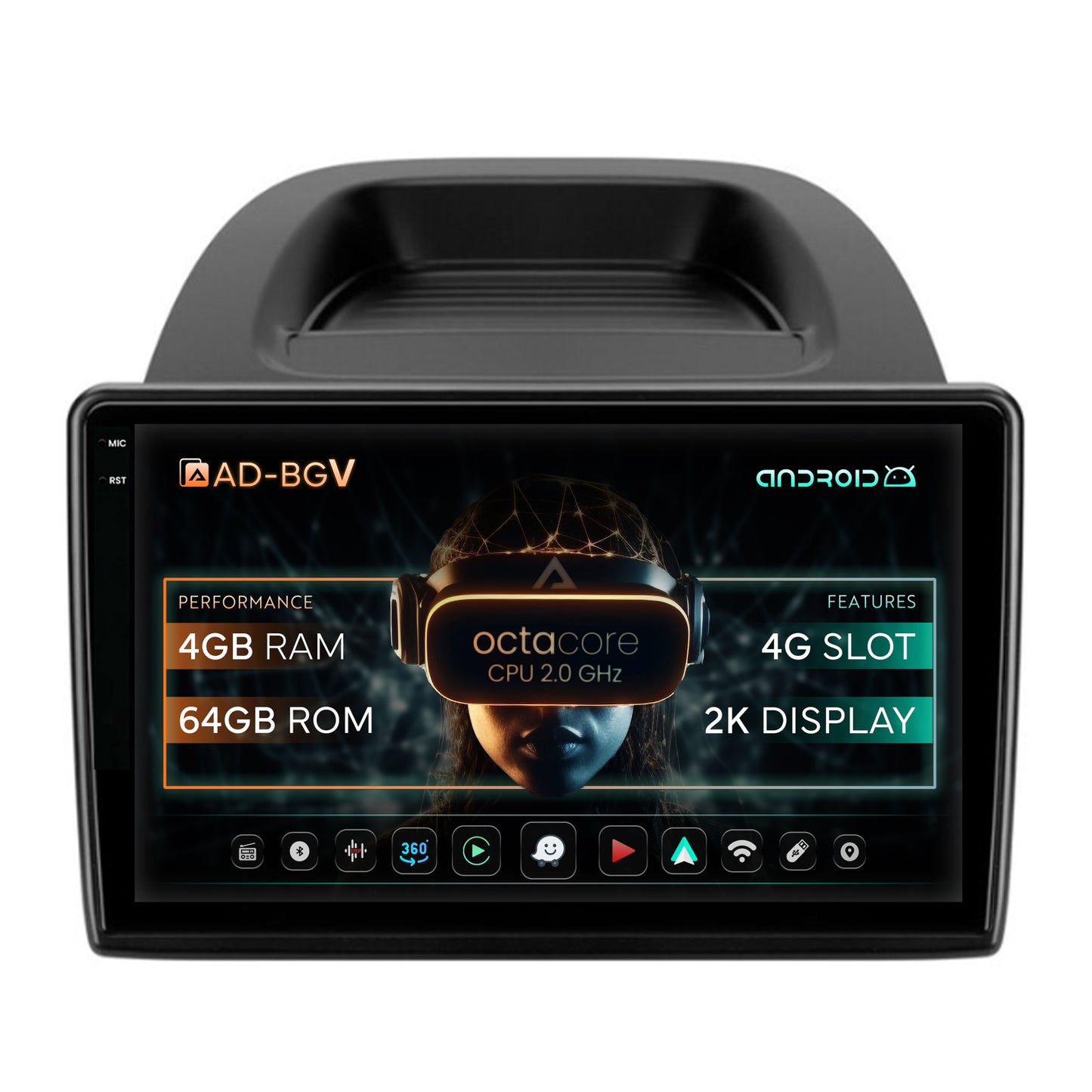 Navigatie Ford EcoSport (2017- Prezent) Android, V-Octacore / 4GB RAM + 64GB ROM, 10.36 Inch - AD-BGV10004+BGRKIT119