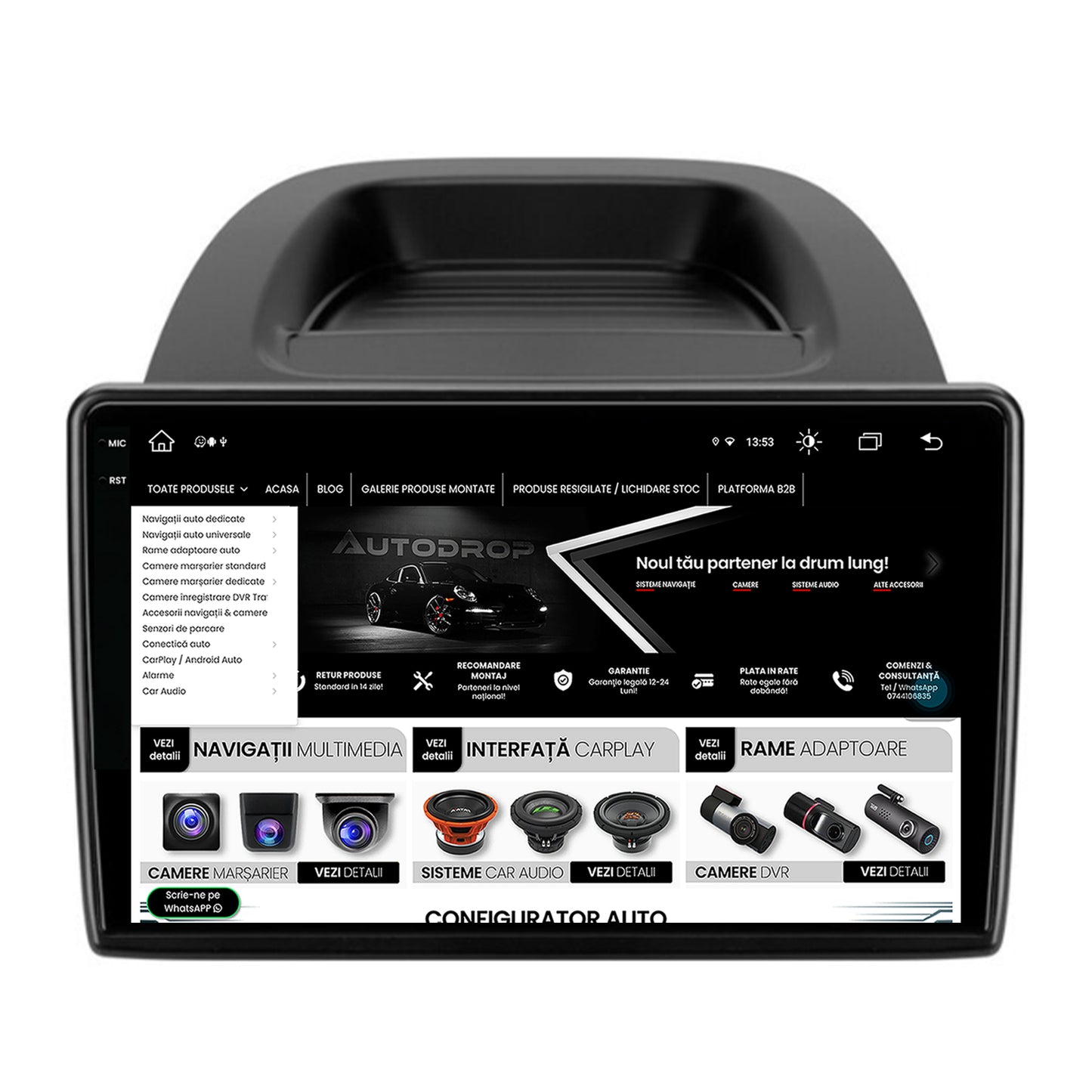 Navigatie Ford EcoSport (2017- Prezent) Android, X-Octacore / 8GB RAM + 256GB ROM, 10.36 Inch - AD-BGX10008+BGRKIT119