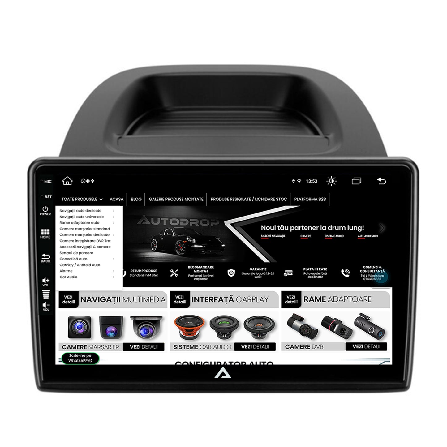 Navigatie Ford EcoSport (2017- Prezent) Android, Z-octacore / 8GB RAM + 256GB ROM, 10.1 Inch - AD-BGZ10008+BGRKIT119