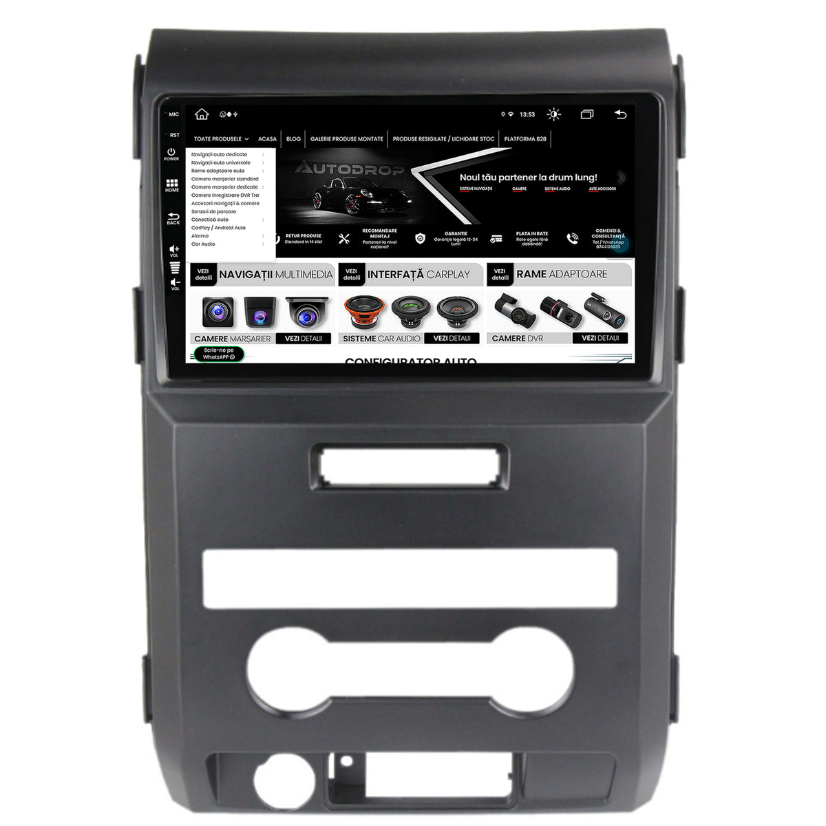 Navigatie Ford F150 (2008-2014), Android, Z-Octacore / 8GB RAM + 256GB ROM, 9 Inch - AD-BGZ9008+AD-BGRKIT138