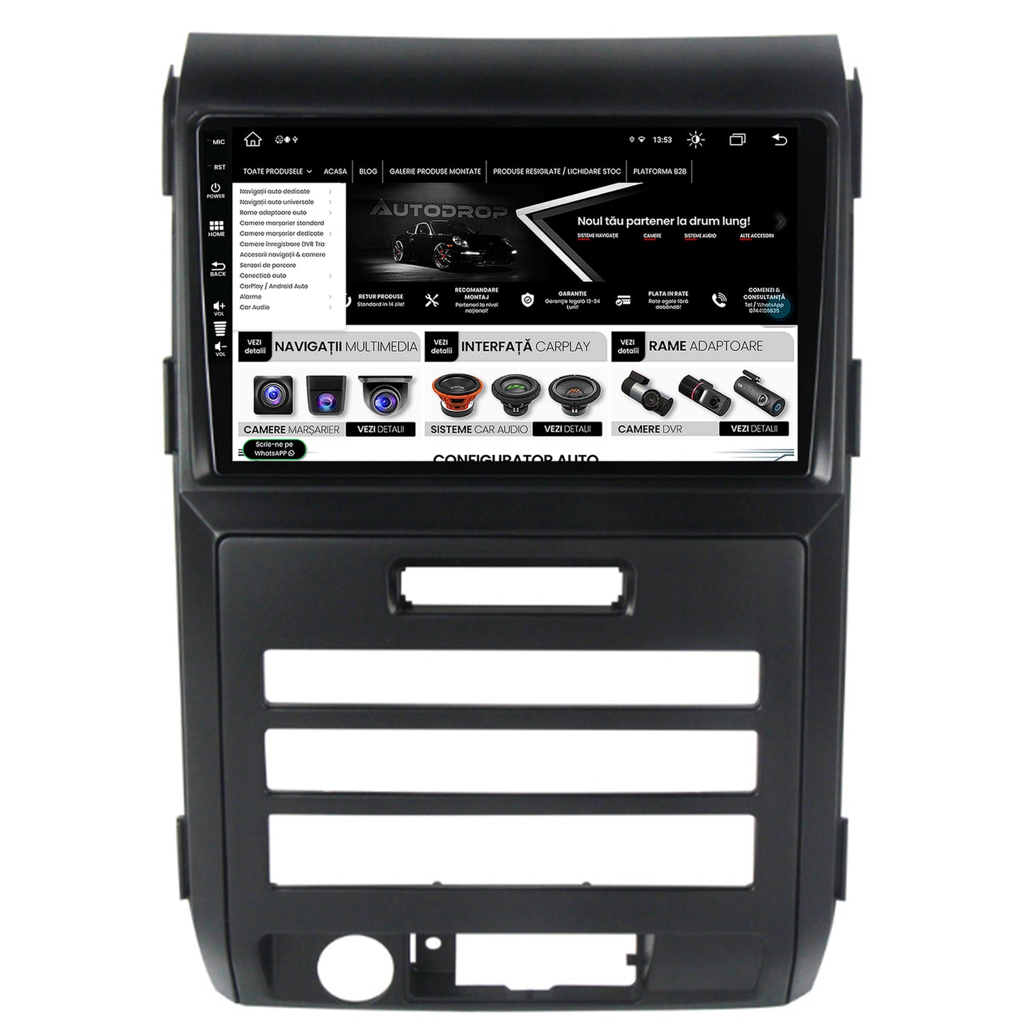 Navigatie Ford F150 (2008-2014), Android, Z-Octacore / 8GB RAM + 256GB ROM, 9 Inch - AD-BGZ9008+AD-BGRKIT139