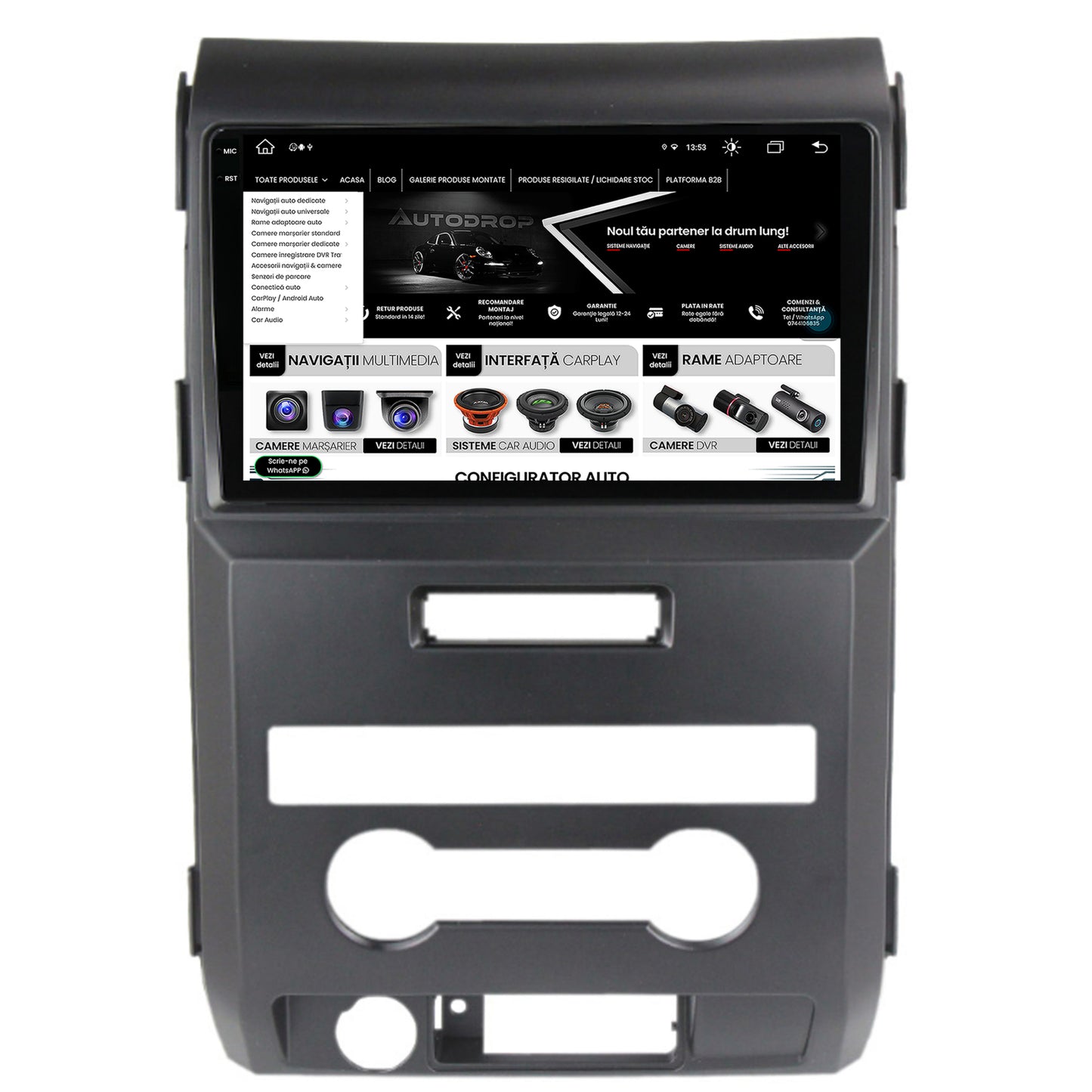 Navigatie Ford F150 (2008-2014), Android, X-Octacore / 8GB RAM + 256GB ROM, 9.5 Inch - AD-BGX9008+AD-BGRKIT138