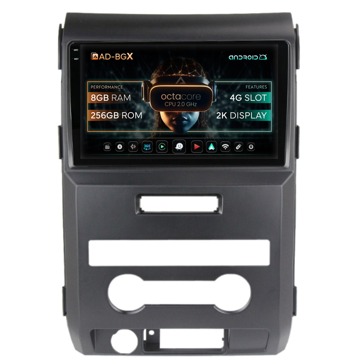 Navigatie Ford F150 (2008-2014), Android, X-Octacore / 8GB RAM + 256GB ROM, 9.5 Inch - AD-BGX9008+AD-BGRKIT138