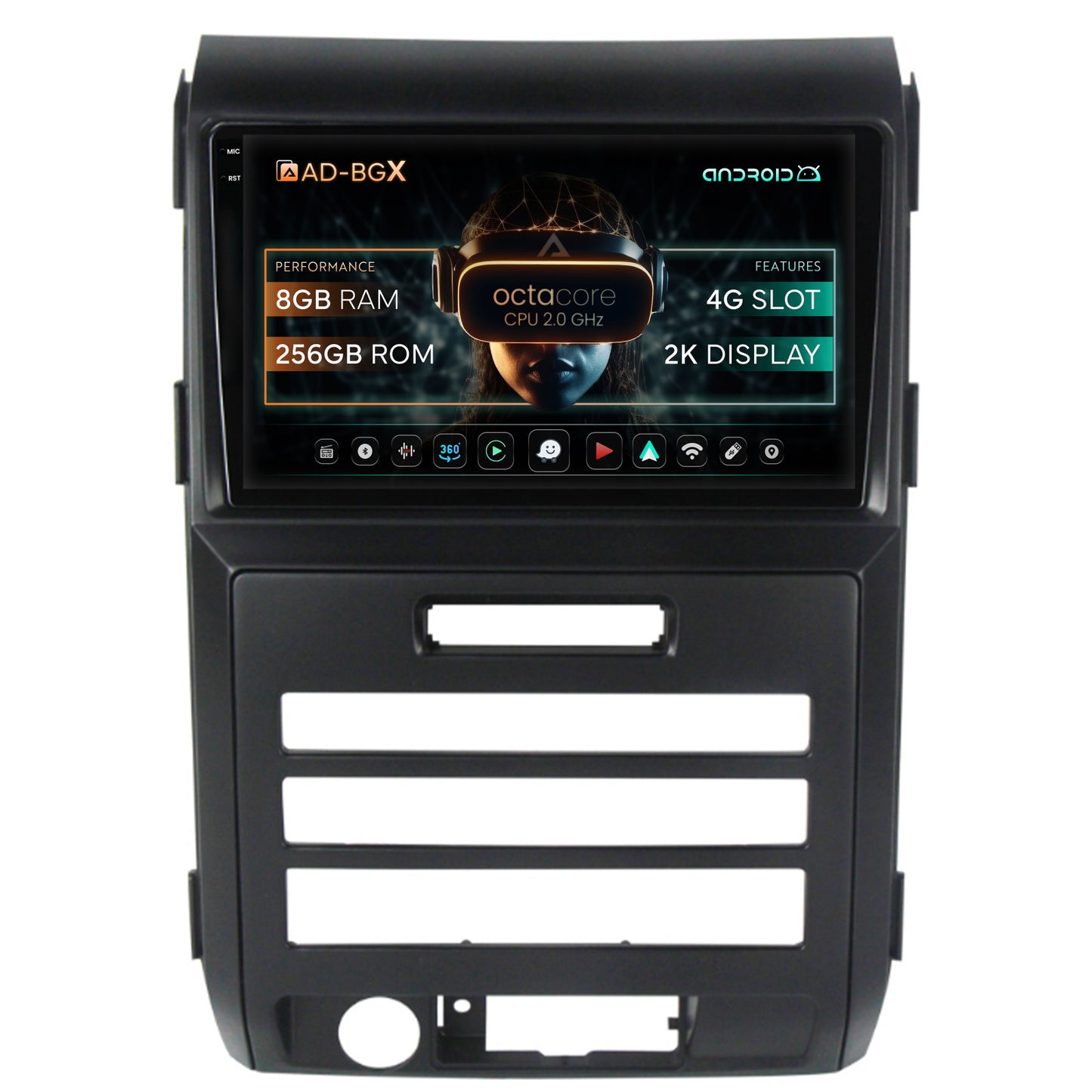Navigatie Ford F150 (2008-2014), Android, X-Octacore / 8GB RAM + 256GB ROM, 9.5 Inch - AD-BGX9008+AD-BGRKIT139