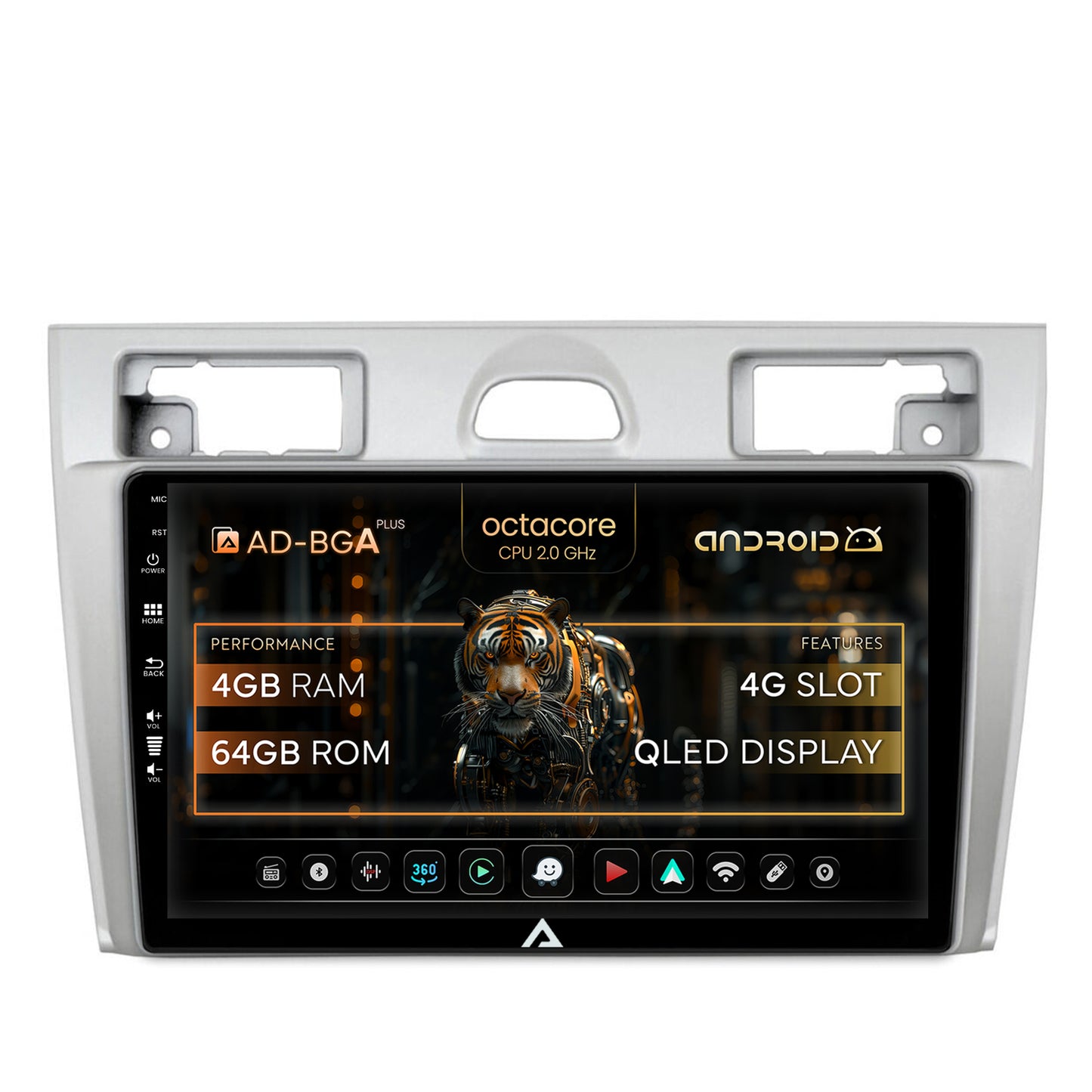Navigatie Ford Fiesta (2002-2008), Android, A-Octacore / 4GB RAM + 64GB ROM, 9 inch - AD-BGA9004+AD-BGRKIT143